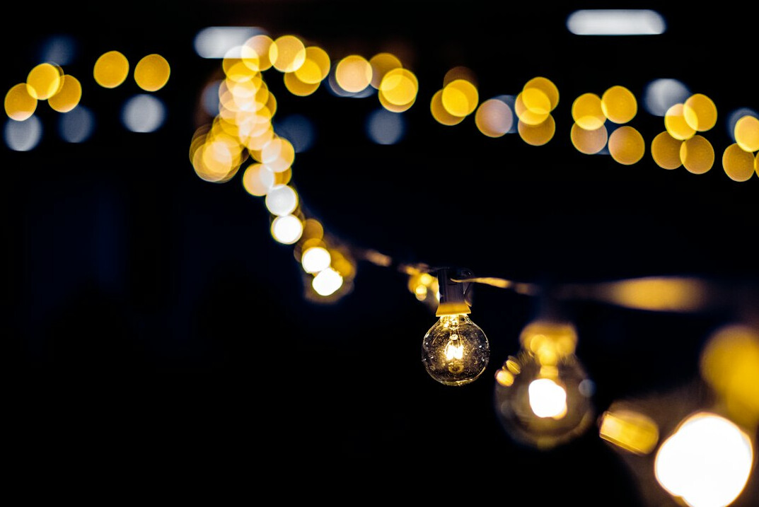 Evening gala event with string lights